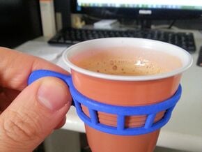 Espresso cup holder in Blue Processed Versatile Plastic