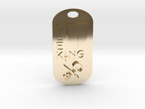 Geek King Keychain in 14k Gold Plated Brass