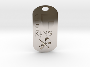 Geek King Keychain in Rhodium Plated Brass