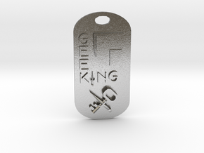 Geek King Keychain in Natural Silver