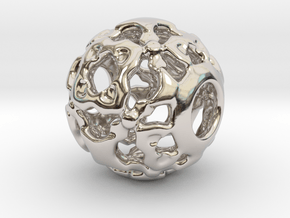 PA Ball V1 D14Se493 in Rhodium Plated Brass
