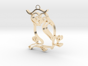 Owl On A Limb in 14k Gold Plated Brass