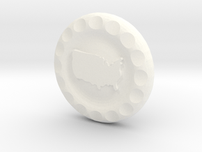 Golf Ball Marker USA Map in White Processed Versatile Plastic