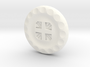 Golf Ball Marker UK Flag in White Processed Versatile Plastic