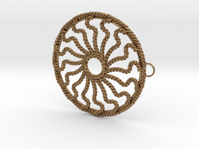 Hub Cap Rope Wheel in Natural Brass