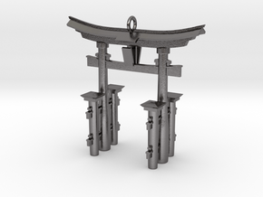 Torii Gate Pendant / Keychain in Polished Nickel Steel