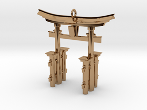 Torii Gate Pendant / Keychain in Polished Brass