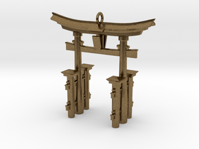 Torii Gate Pendant / Keychain in Natural Bronze