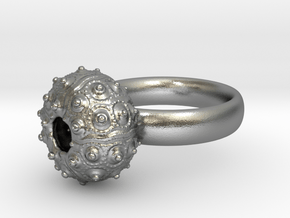 Sputnik Sea Urchin Ring in Natural Silver