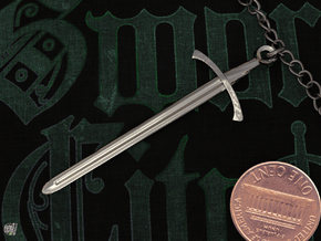 The Footman's Blade - Classic Sword Pendant in Polished Silver