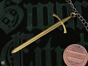 The Footman's Blade - Classic Sword Pendant in 14K Yellow Gold