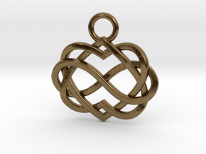 Infinity Heart Pendant in Polished Bronze