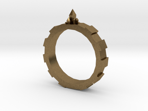 Gem-gear Ring in Natural Bronze