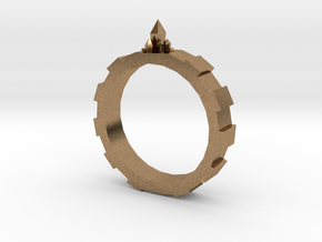 Gem-gear Ring in Natural Brass
