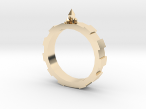 Gem-gear Ring in 14k Gold Plated Brass