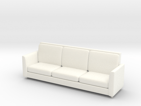 Miniature 1:48 Sofa 8 Foot in White Processed Versatile Plastic