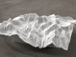 6'' Mt. Whitney Terrain Model, California, USA in White Natural Versatile Plastic