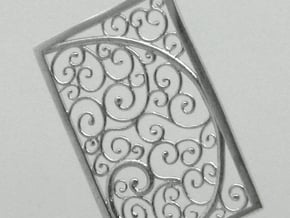 Silver Filigree Rectangle Pendant in Natural Silver