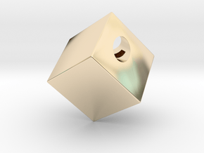 Cube Pendant in 14k Gold Plated Brass