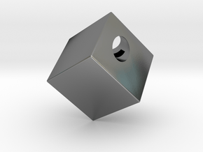 Cube Pendant in Polished Silver