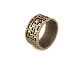 Maze Ring size US6 in Polished Bronzed Silver Steel