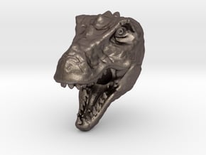 Trex Bead in Polished Bronzed Silver Steel