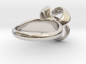 Knot Ring Size 7 in Rhodium Plated Brass