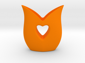 Heart Vase in Orange Processed Versatile Plastic