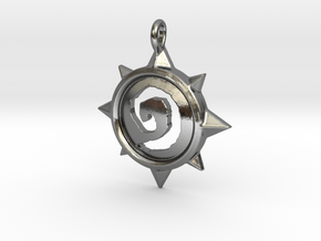 Hearthstone Pendant in Polished Silver