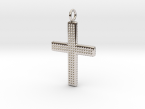 Cross pendant in Rhodium Plated Brass