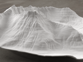 8'' Mt. Wilbur Terrain Model, Montana, USA in White Natural Versatile Plastic