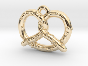 Pretzel Pendant 1.5" in 14k Gold Plated Brass