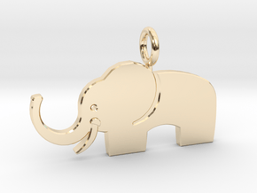 Elephant pendant in 14K Yellow Gold