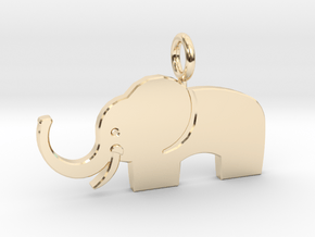 Elephant pendant in 14k Gold Plated Brass