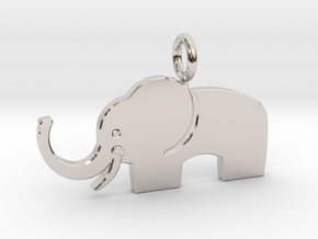 Elephant pendant in Rhodium Plated Brass
