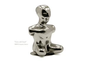 "Torso with head" ©2015 Eduardo Galvani in Polished Nickel Steel