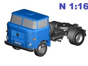 W50-Sattelzugmaschine / Semi truck (N, 1:160) in Tan Fine Detail Plastic