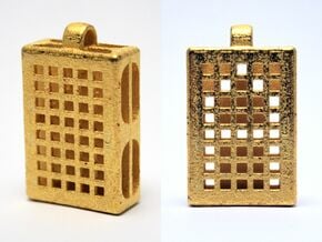 Pixels Hidden Letter [customizable] in Polished Gold Steel