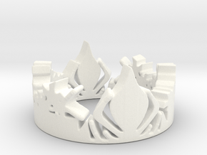 A Crown & Snowflakes:  size 7 ring in White Processed Versatile Plastic