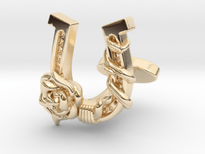 Luck N Roses Cufflinks Single Rose in 14K Yellow Gold
