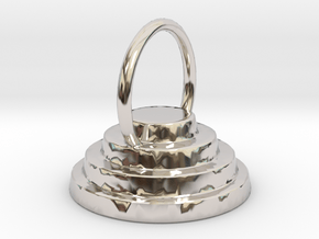 Devo Hat 15mm Earring / Pendant in Rhodium Plated Brass