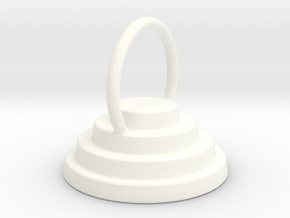 Devo Hat 15mm Earring / Pendant in White Processed Versatile Plastic