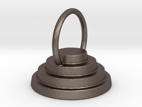 Devo Hat 15mm Earring / Pendant in Polished Bronzed Silver Steel