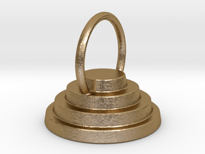 Devo Hat 15mm Earring / Pendant in Polished Gold Steel