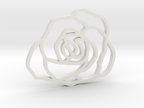 Rose Pendant in White Natural Versatile Plastic