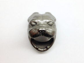 French Bulldog Ring Size 7 in Polished Bronzed Silver Steel