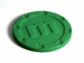 Memorycoin real coin in Green Processed Versatile Plastic