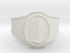 Dr Who Ring size 13 in White Natural Versatile Plastic