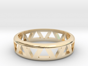 Slender Triangle Pattern Ring in 14k Gold Plated Brass: 7 / 54