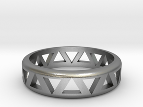 Slender Triangle Pattern Ring in Natural Silver: 7 / 54